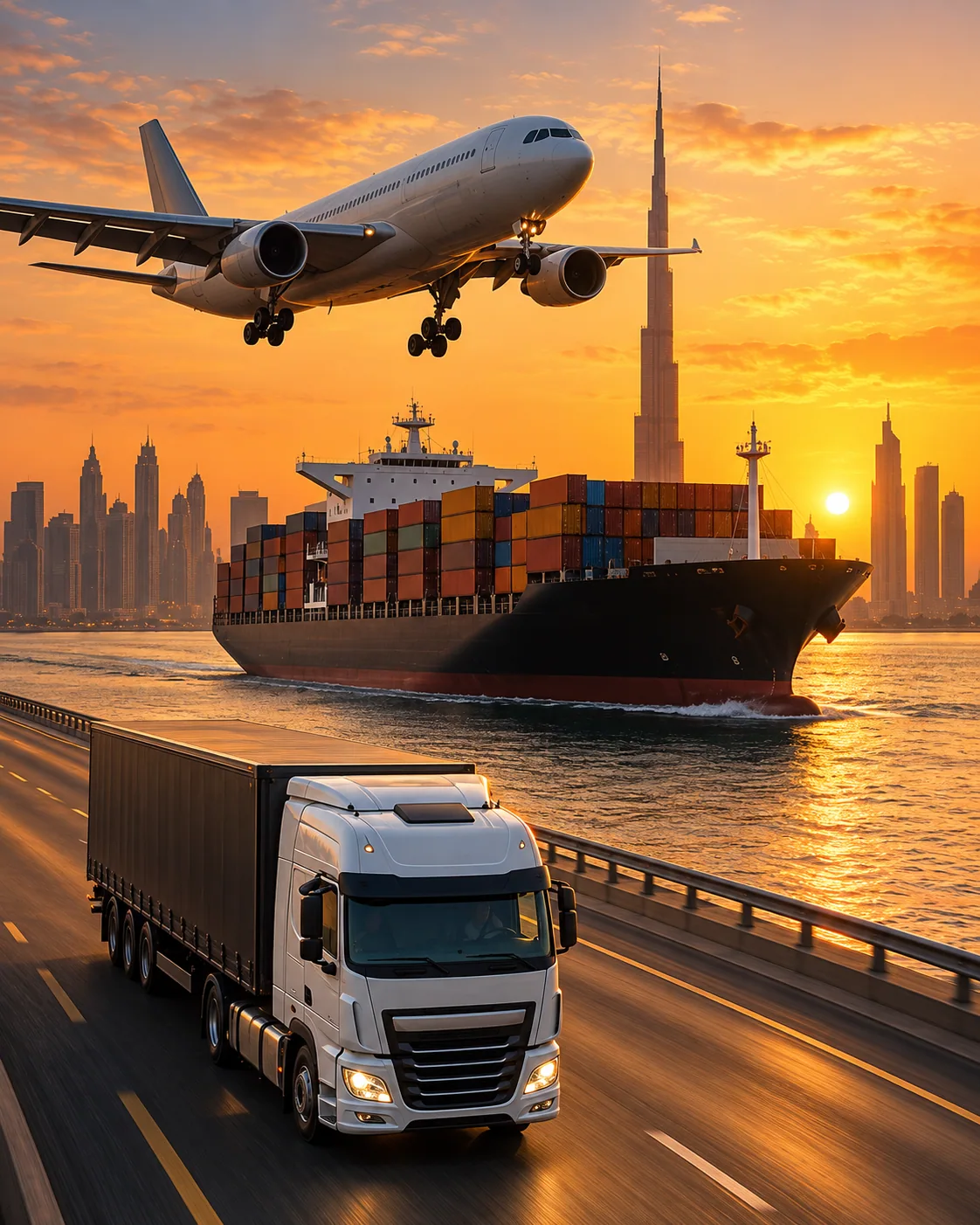 Operación marítima y aérea conectando rutas internacionales